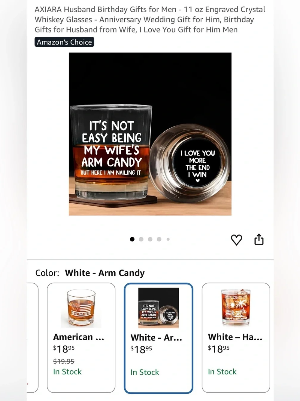 Funny Whiskey Glass for Him- 2 messages on glass